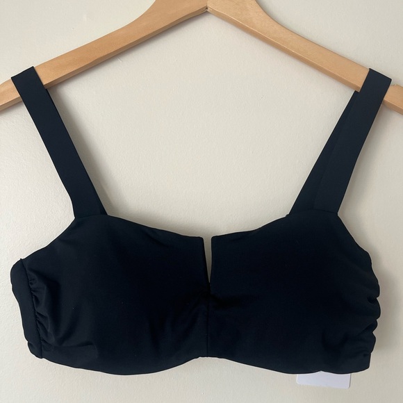 Athleta Square Neck V Black Bikini Top NWT - Picture 5 of 9